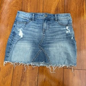 Blue denim skirt
